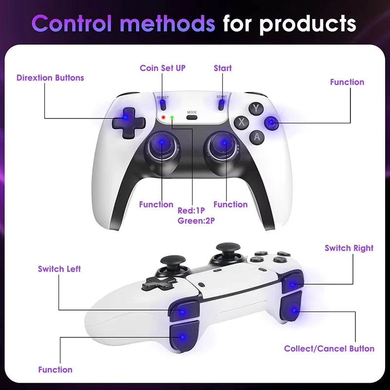 40000 Video Game M15 4K Pro Game Stick 64G Console 2.4G Double Wireless 4K Controller Retro Game TV Stick Classic Games Retro
