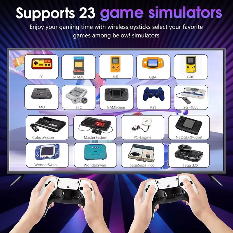 40000 Video Game M15 4K Pro Game Stick 64G Console 2.4G Double Wireless 4K Controller Retro Game TV Stick Classic Games Retro